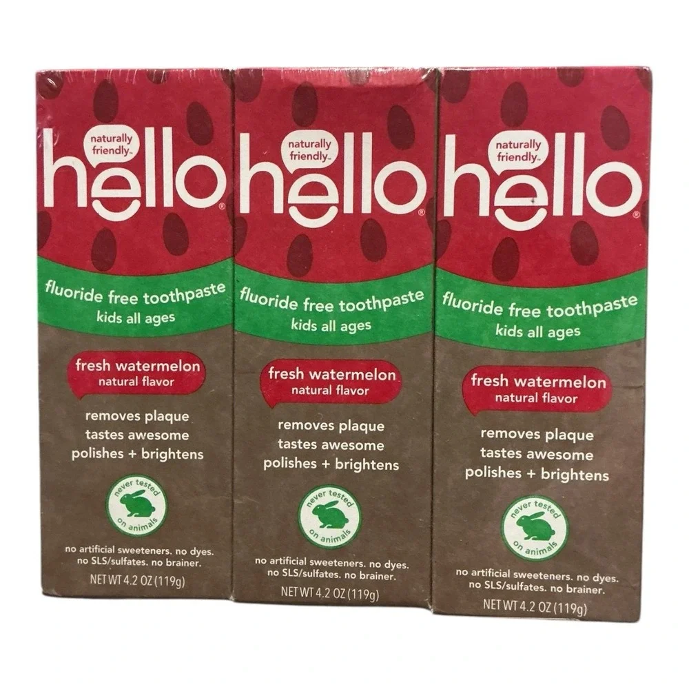 Hello -‎ Kids Toothpaste Watermelon 4.2 oz 3 Pack Fluoride Free